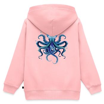 Tintenfisch – Mystische Tiefsee-Kreatur - Kinder Premium Organic Zip Hoodie - Rosa - Hinten - AI Model Kid Female (0cm)