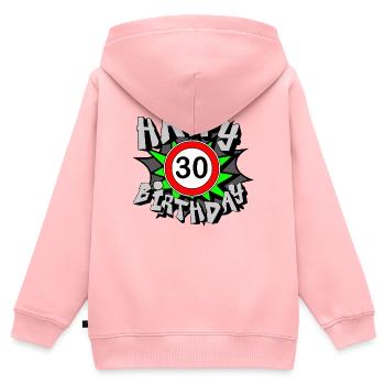 30. Geburtstag , Airbrush Happy 30 (25) - Kinder Premium Organic Zip Hoodie - Rosa - Hinten - AI Model Kid Female (0cm)
