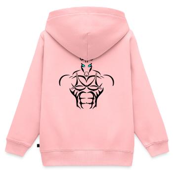 Alpha maiden Deluxe - Kinder Premium Organic Zip Hoodie - Rosa - Hinten - AI Model Kid Female (0cm)