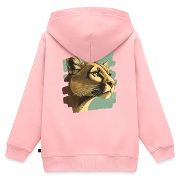 Lion from mountain Retro - Kinder Premium Organic Zip Hoodie - Rosa - Hinten - AI Model Kid Female (0cm)