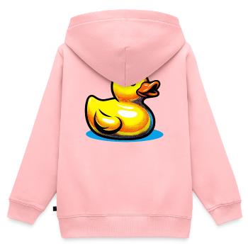 Ente Ente Ente Ente Ente - Kinder Premium Organic Zip Hoodie - Rosa - Hinten - AI Model Kid Female (0cm)
