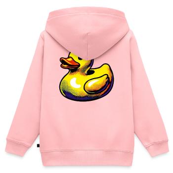 Ente Ente Ente Ente Ente - Kinder Premium Organic Zip Hoodie - Rosa - Hinten - AI Model Kid Female (0cm)