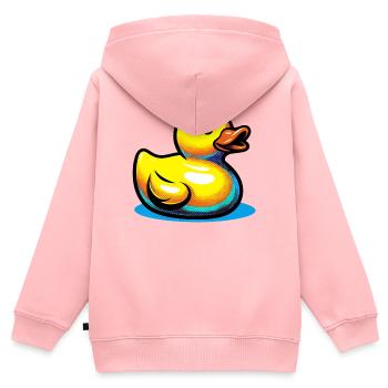 Ente Ente Ente Ente Ente - Kinder Premium Organic Zip Hoodie - Rosa - Hinten - AI Model Kid Female (0cm)