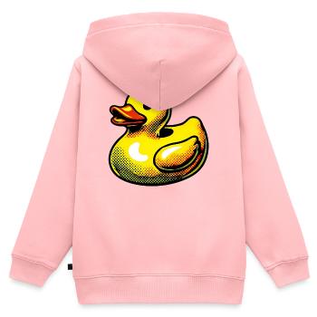 Ente Ente Ente Ente Ente - Kinder Premium Organic Zip Hoodie - Rosa - Hinten - AI Model Kid Female (0cm)