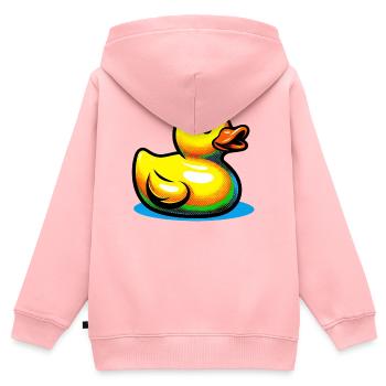Ente Ente Ente Ente Ente - Kinder Premium Organic Zip Hoodie - Rosa - Hinten - AI Model Kid Female (0cm)