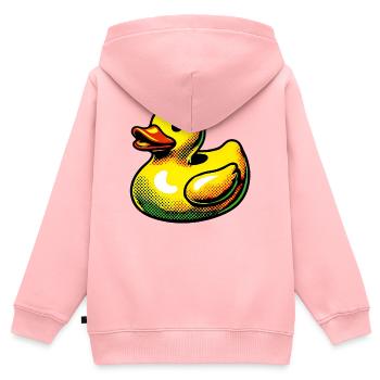 Ente Ente Ente Ente Ente - Kinder Premium Organic Zip Hoodie - Rosa - Hinten - AI Model Kid Female (0cm)