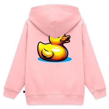 Caneton Canard Canard Canard - Sweat Premium à capuche zippé enfant bio - rose - Dos - AI Model Kid Female (0cm)