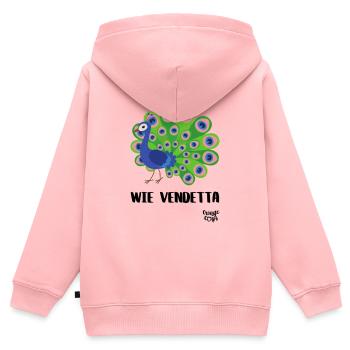 Pfau wie Vendetta - Kinder Premium Organic Zip Hoodie - Rosa - Hinten - AI Model Kid Female (0cm)