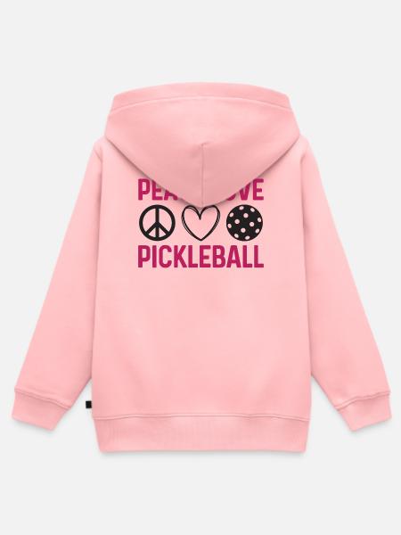 Frieden Liebe Pickleball - Kinder Premium Organic Zip Hoodie - Rosa