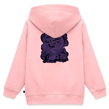 Mondnacht mit Fledermäusen und Gräbern - Kinder Premium Organic Zip Hoodie - Rosa - Hinten - AI Model Kid Female (0cm)