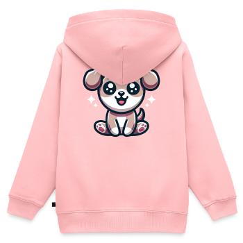 Niedlicher Hund - Kinder Premium Organic Zip Hoodie - Rosa - Hinten - AI Model Kid Female (0cm)