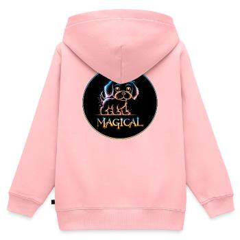 Magisches Hündchen - Kinder Premium Organic Zip Hoodie - Rosa - Hinten - AI Model Kid Female (0cm)