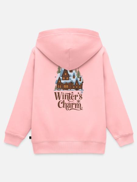 Winterzauber Chalet - Kinder Premium Organic Zip Hoodie - Rosa