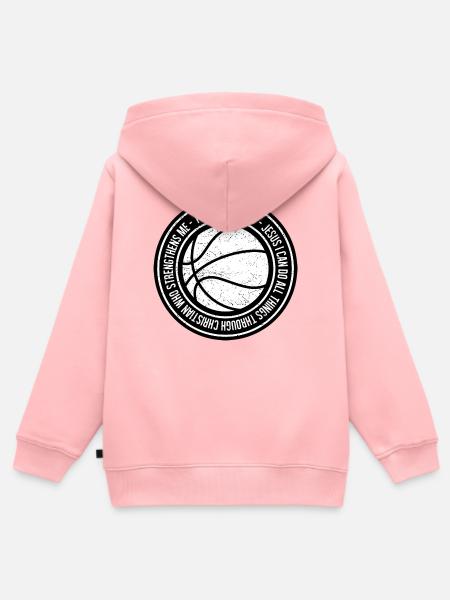 Basketball Glaube Philipper 4:13 - Kinder Premium Organic Zip Hoodie - Rosa