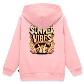 Summer Vibes Retro Mushroom Hippie Festival Summer - Kids Premium Organic Zip-up Hoodie - rose - Back - AI Model Kid Female (0cm)