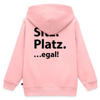 Sitz Platz egal - Kinder Premium Organic Zip Hoodie - Rosa - Hinten - AI Model Kid Female (0cm)