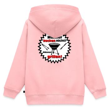 Männer grillen – Koch mit Humor - Kinder Premium Organic Zip Hoodie - Rosa - Hinten - AI Model Kid Female (0cm)