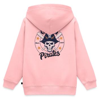 Équipe de baseball des Pirates d’Osaka - Sweat Premium à capuche zippé enfant bio - rose - Dos - AI Model Kid Female (0cm)
