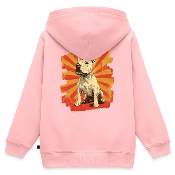 Bullterrier Kampfhund Hunderasse - Kinder Premium Organic Zip Hoodie - Rosa - Hinten - AI Model Kid Female (0cm)