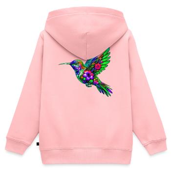 Kolibri - Kinder Premium Organic Zip Hoodie - Rosa - Hinten - AI Model Kid Female (0cm)