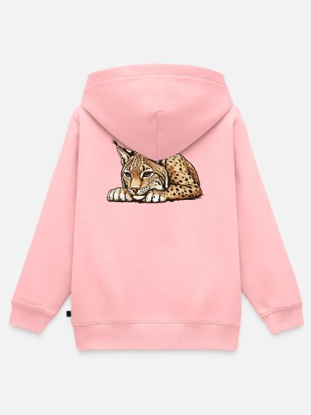 Luchs - Kinder Premium Organic Zip Hoodie - Rosa
