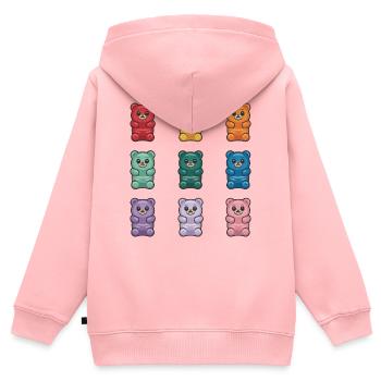 Entzückende Gummibärchen-Kollektion - Kinder Premium Organic Zip Hoodie - Rosa - Hinten - AI Model Kid Female (0cm)