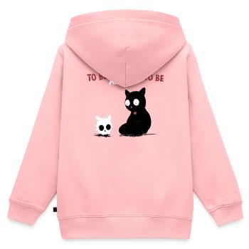 Le chat poétique de Schroedinger - Sweat Premium à capuche zippé enfant bio - rose - Dos - AI Model Kid Female (0cm)