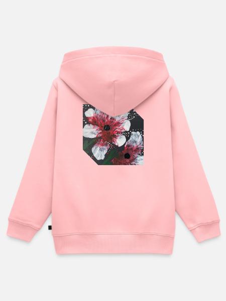 Blumen Design - Kinder Premium Organic Zip Hoodie - Rosa