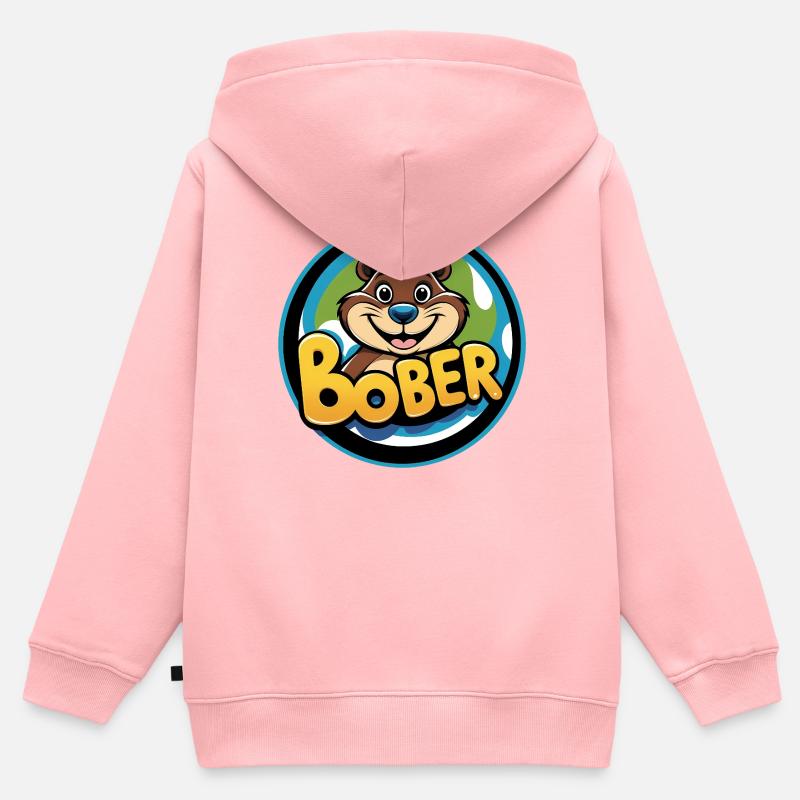 Bober - Sweat Premium à capuche zippé enfant bio - rose