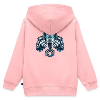 Muskel Kolben Design - Kinder Premium Organic Zip Hoodie - Rosa - Hinten - AI Model Kid Female (0cm)