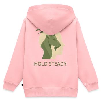Hold Steady - Kinder Premium Organic Zip Hoodie - Rosa - Hinten - AI Model Kid Female (0cm)