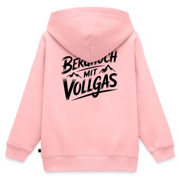 Berghoch mit Vollgas - Kinder Premium Organic Zip Hoodie - Rosa - Hinten - AI Model Kid Female (0cm)