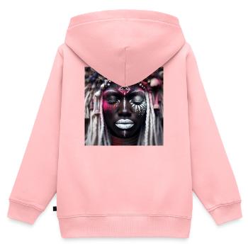 Afrikanische Gottheit - Kinder Premium Organic Zip Hoodie - Rosa - Hinten - AI Model Kid Female (0cm)
