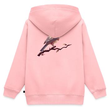 Geometrischer Singvogel – Elegante Polygonkunst - Kinder Premium Organic Zip Hoodie - Rosa - Hinten - AI Model Kid Female (0cm)