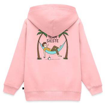 Team Sieste - Hamac & Farniente - Sweat Premium à capuche zippé enfant bio - rose - Dos - AI Model Kid Female (0cm)