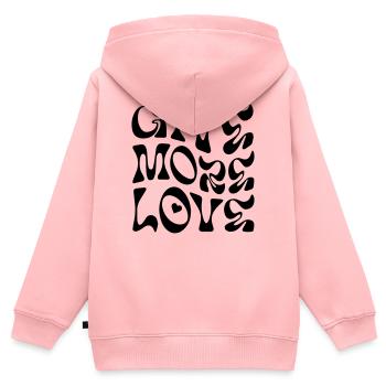 Schenke mehr Liebe - Kinder Premium Organic Zip Hoodie - Rosa - Hinten - AI Model Kid Female (0cm)