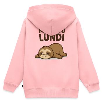 mood du lundi - Sweat Premium à capuche zippé enfant bio - rose - Dos - AI Model Kid Female (0cm)