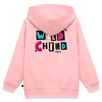 Wild Child - Designed for little whirlwinds - Kids Premium Organic Zip-up Hoodie - rose - Back - AI Model Kid Female (0cm)