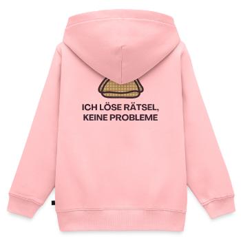 Je résous des énigmes, sans problème - Sweat Premium à capuche zippé enfant bio - rose - Dos - AI Model Kid Female (0cm)