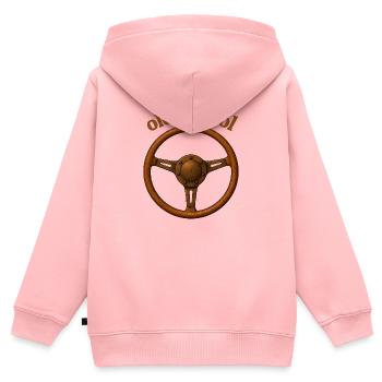 volant old school - Sweat Premium à capuche zippé enfant bio - rose - Dos - AI Model Kid Female (0cm)