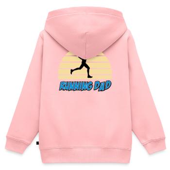 Running dad - Sweat Premium à capuche zippé enfant bio - rose - Dos - AI Model Kid Female (0cm)