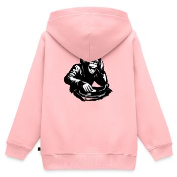 DJ The Monkey Danse à la Banksy - Sweat Premium à capuche zippé enfant bio - rose - Dos - AI Model Kid Female (0cm)
