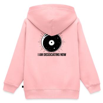 Je me dissocie maintenant - Sweat Premium à capuche zippé enfant bio - rose - Dos - AI Model Kid Female (0cm)