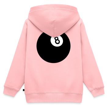 Huit noir - Sweat Premium à capuche zippé enfant bio - rose - Dos - AI Model Kid Female (0cm)