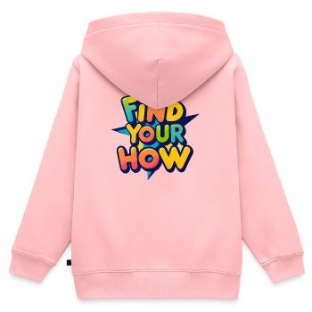 Find Your How - Kinder Premium Organic Zip Hoodie - Rosa - Hinten - AI Model Kid Female (0cm)
