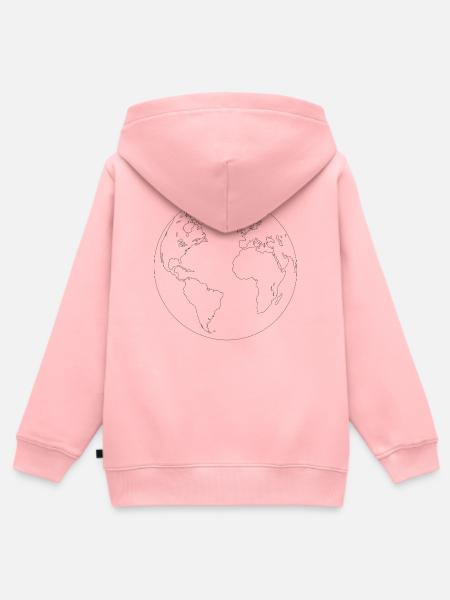 Weltkarte - Kinder Premium Organic Zip Hoodie - Rosa