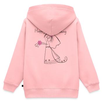 Happy Wedding Hochzeit - Kinder Premium Organic Zip Hoodie - Rosa - Hinten - AI Model Kid Female (0cm)