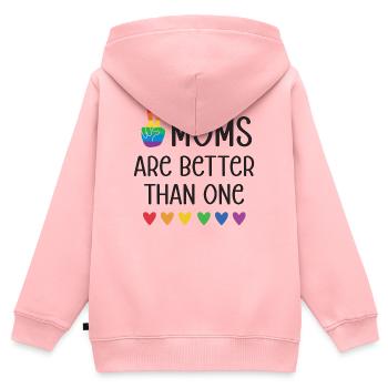 LGBTQ Pride Month - Zwei Mütter sind besser als eine - Kinder Premium Organic Zip Hoodie - Rosa - Hinten - AI Model Kid Female (0cm)