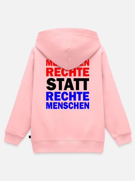 menschenrechte statt rechte menschen - Kinder Premium Organic Zip Hoodie - Rosa