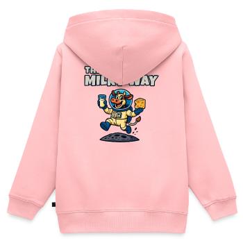 Die Milchstraße – Ko Astronaut - Kinder Premium Organic Zip Hoodie - Rosa - Hinten - AI Model Kid Female (0cm)